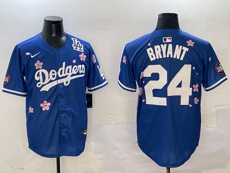 Men Los Angeles Dodgers 24 Bryant Blue Sakura Edition 2025 Nike MLB Jersey style 5